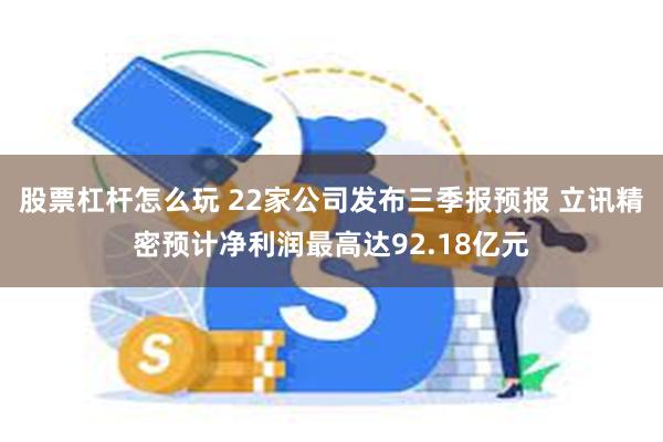 股票杠杆怎么玩 22家公司发布三季报预报 立讯精密预计净利润最高达92.18亿元