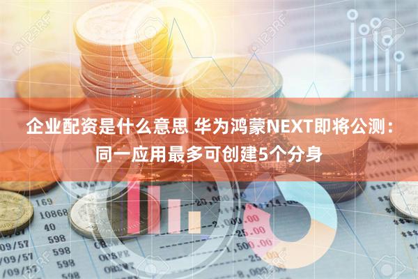 企业配资是什么意思 华为鸿蒙NEXT即将公测：同一应用最多可创建5个分身